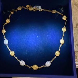 Gold necklace 22 inch with crystal adjustable chain brand new